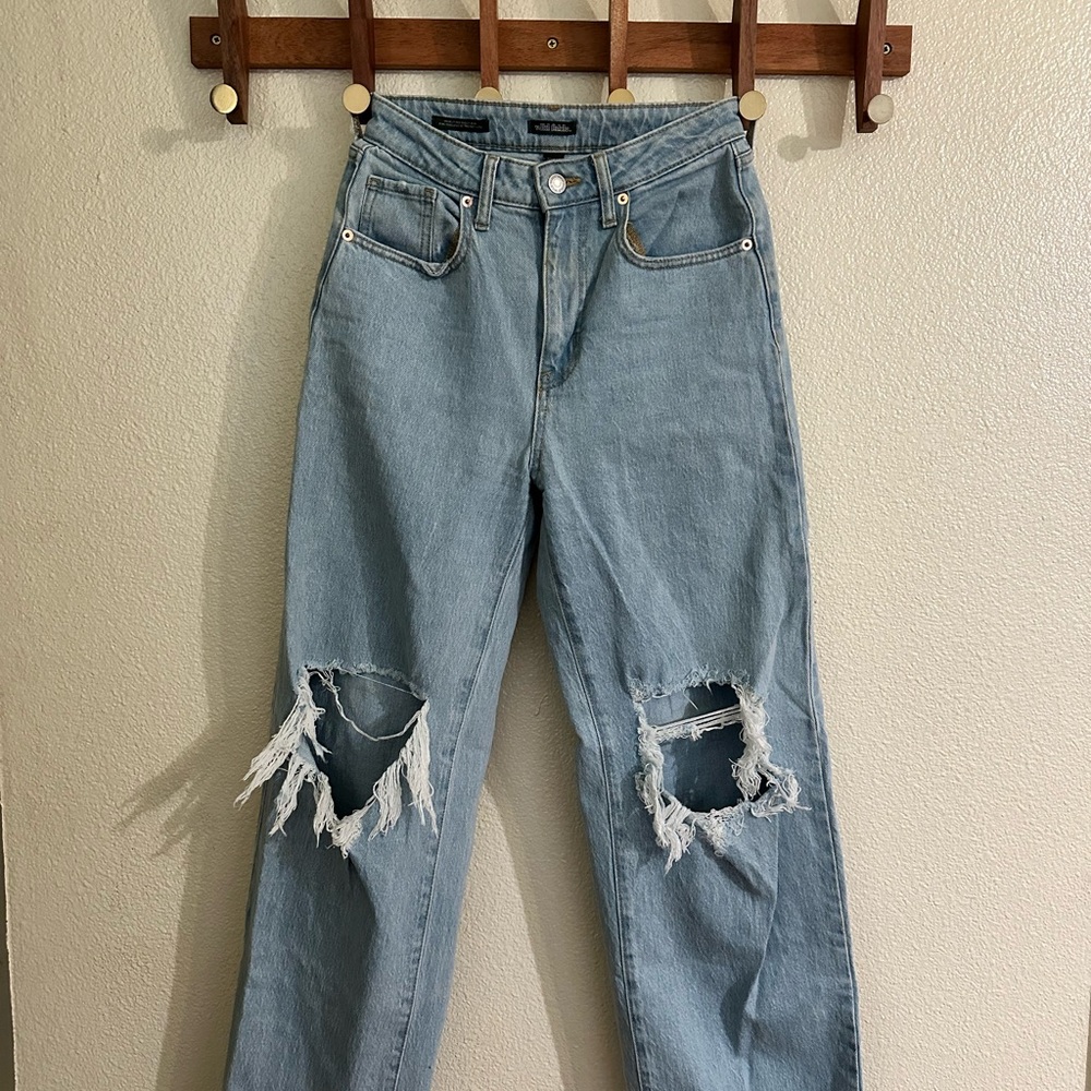 Wild Fable Light Blue Distressed Straight Leg Jeans